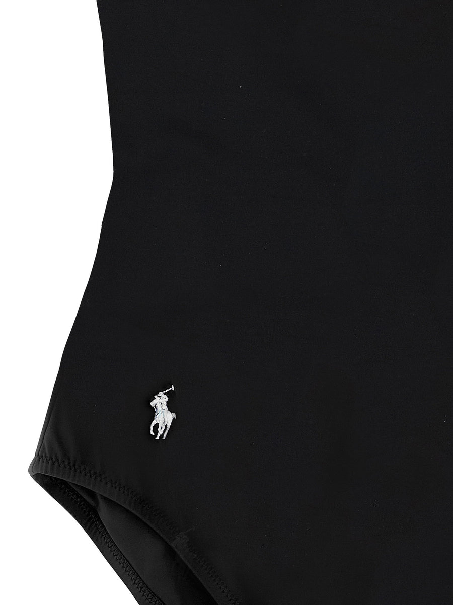 Polo Ralph Lauren Martinique One Piece Swimsuit Black Recycled Nylon