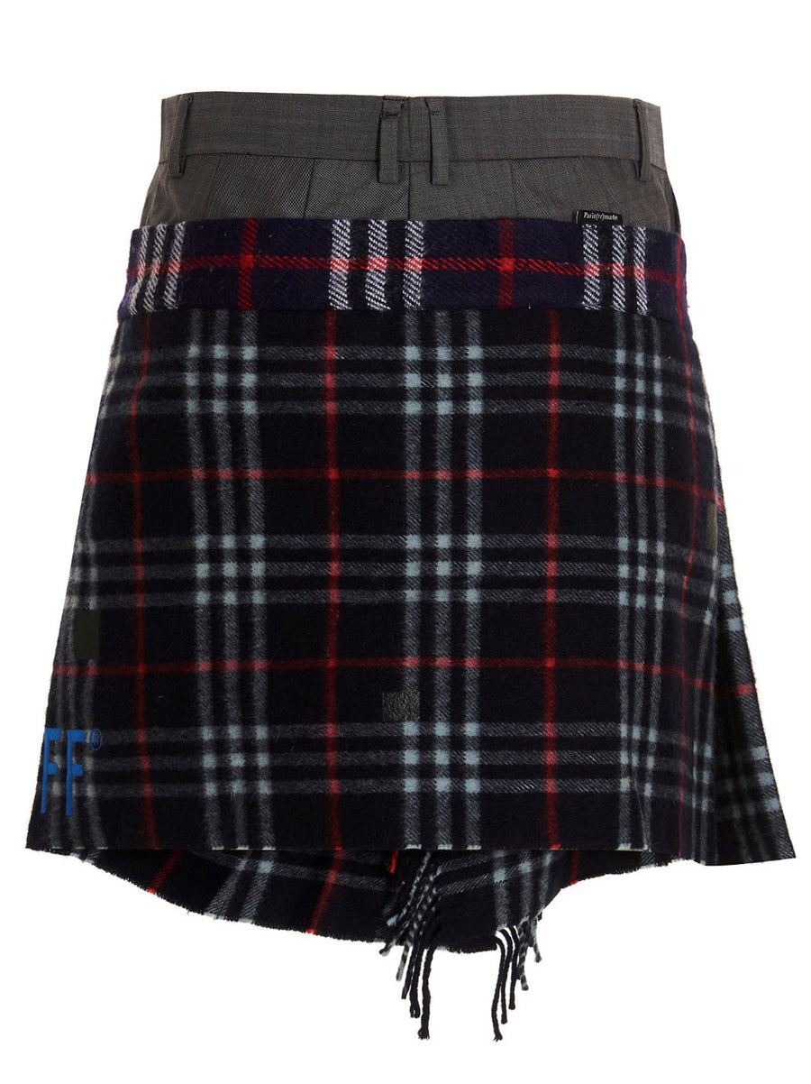 1/Off Check Scarf Reworked Skirt