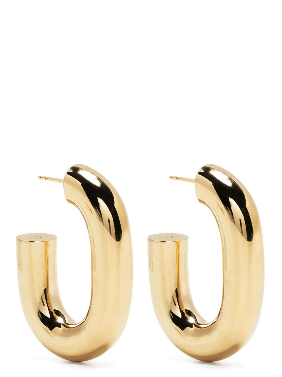 Paco Rabanne XL Link Earrings Gold Tone Brass Pin Closure For Women Luxury Jewelry