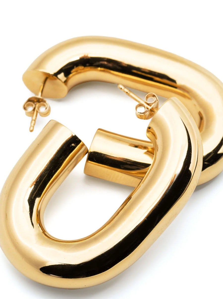 Paco Rabanne XL Link Earrings Gold Tone Brass Pin Closure For Women Luxury Jewelry