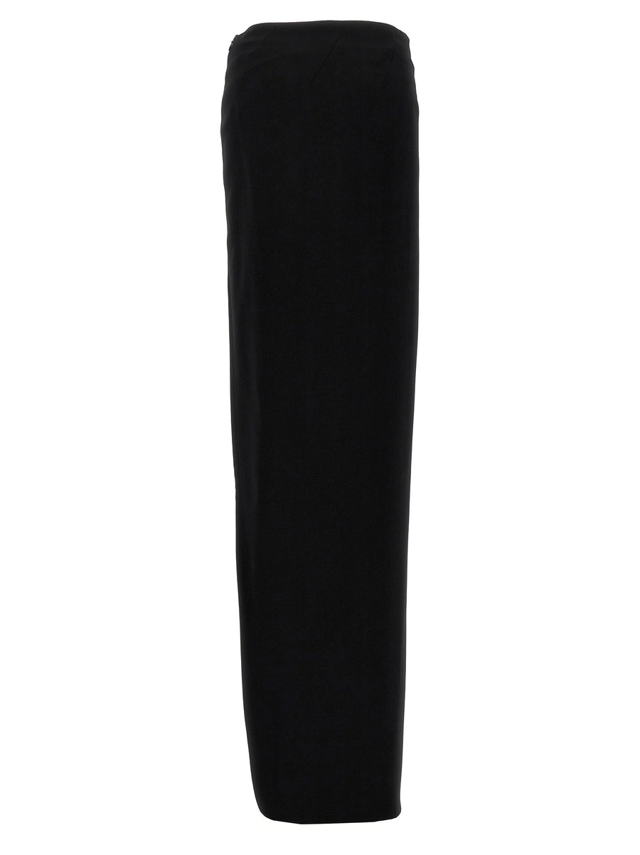 Ann Demeulemeester Janita Leather Maxi Skirt For Women With Bold Asymmetrical Front Split
