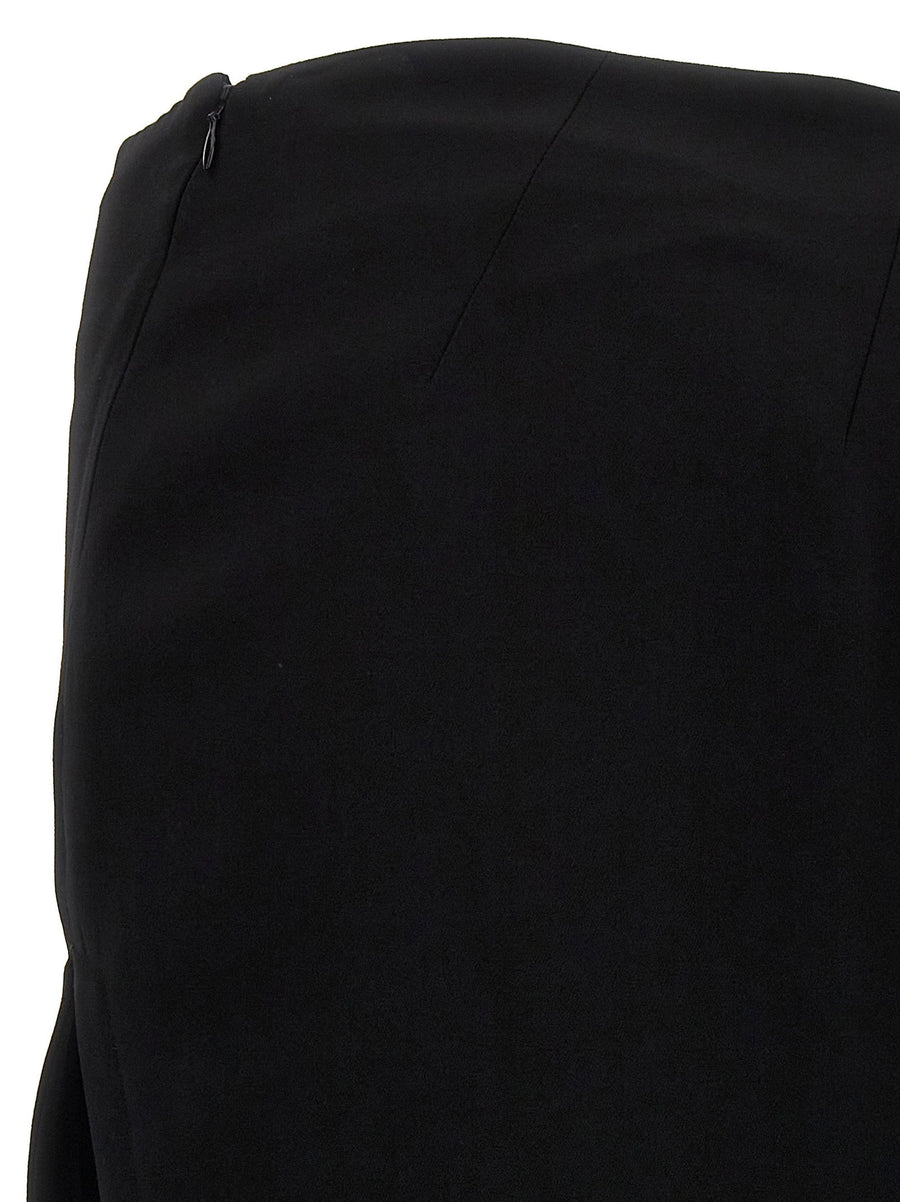 Ann Demeulemeester Janita Leather Maxi Skirt For Women With Bold Asymmetrical Front Split