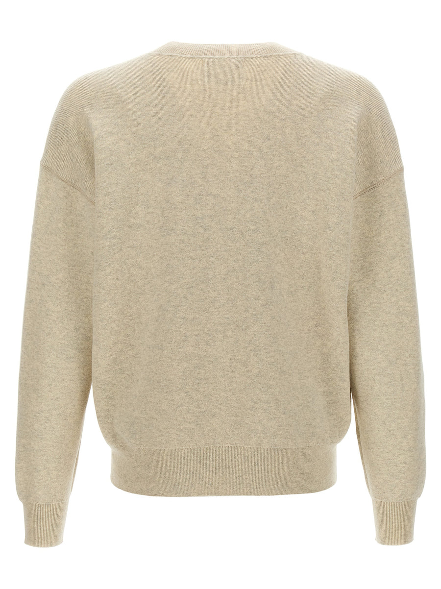 Marant Atley Sweater Mens Layerable Gray Cotton Blend Knit With Subtle Front Logo
