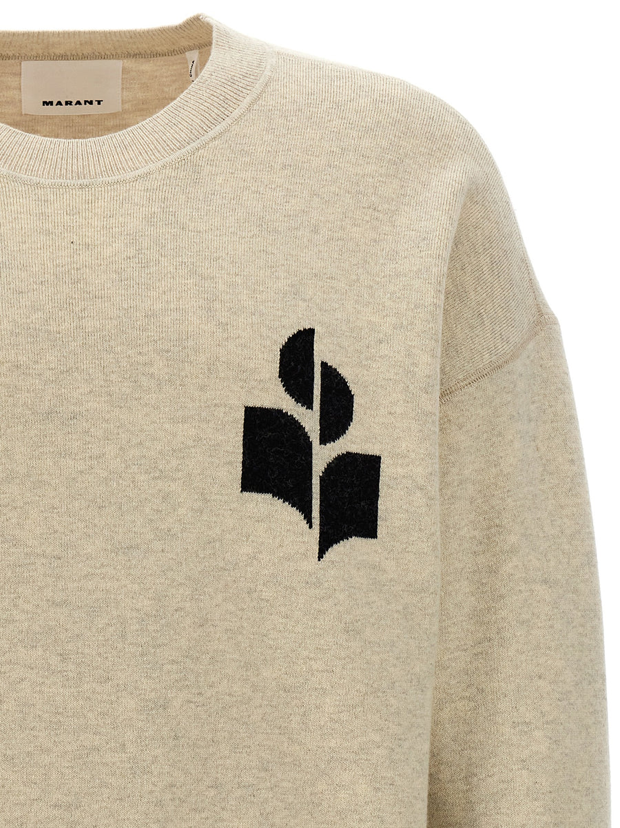 Marant Atley Sweater Mens Layerable Gray Cotton Blend Knit With Subtle Front Logo