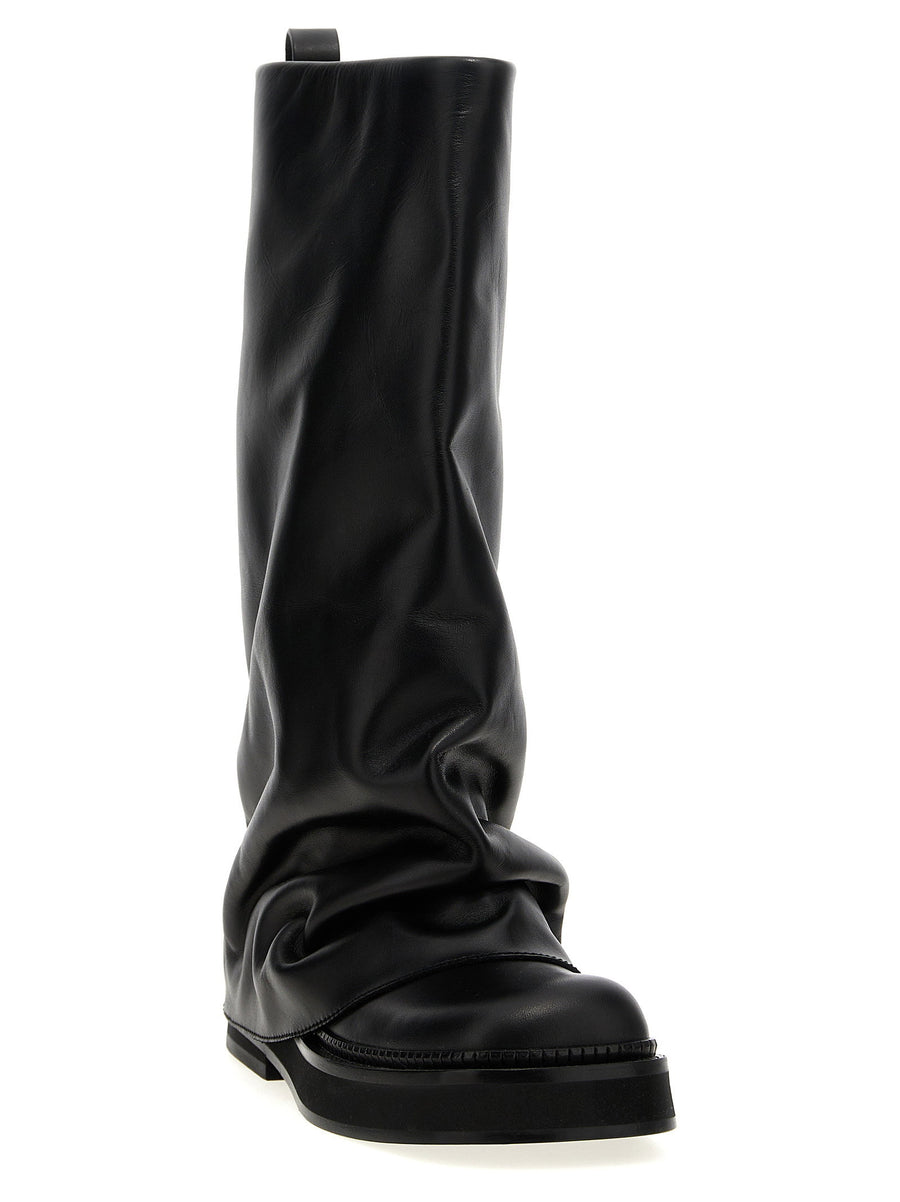 The Attico Robin Combat Boots For Women Lux Calfskin Leather Rubber Sole Statement