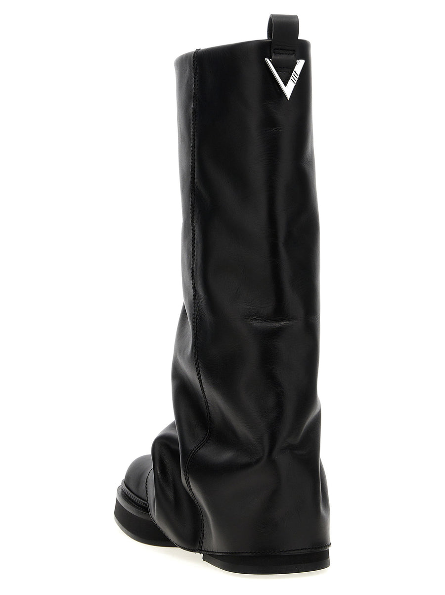 The Attico Robin Combat Boots For Women Lux Calfskin Leather Rubber Sole Statement