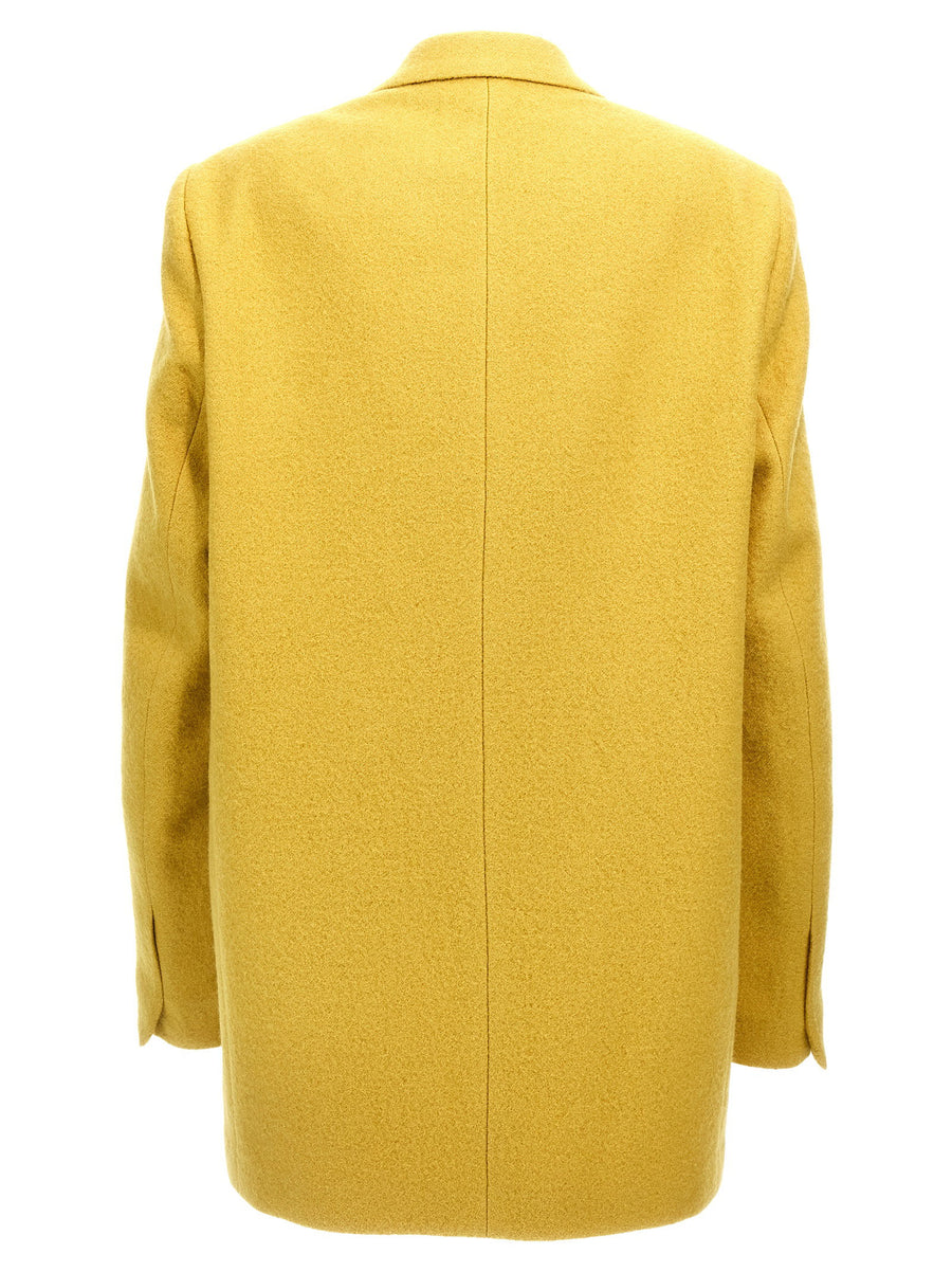 Dries Van Noten Blink Blazer Bold Yellow Wool Double Breasted For Women Day To Night Versatile