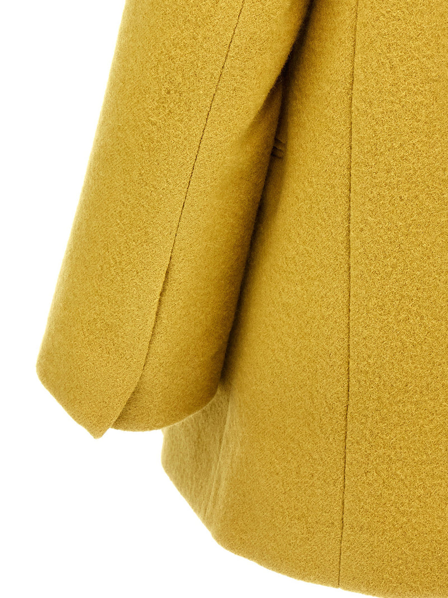 Dries Van Noten Blink Blazer Bold Yellow Wool Double Breasted For Women Day To Night Versatile