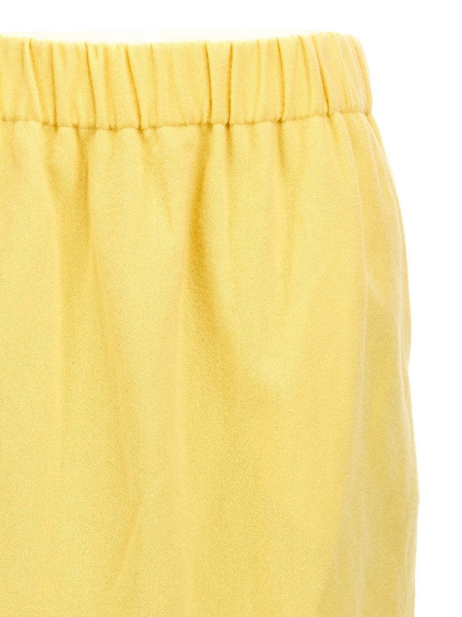 Dries Van Noten Safya Skirt Yellow Wool Blend With Luxurious Elastic Waistband And Pockets For Women