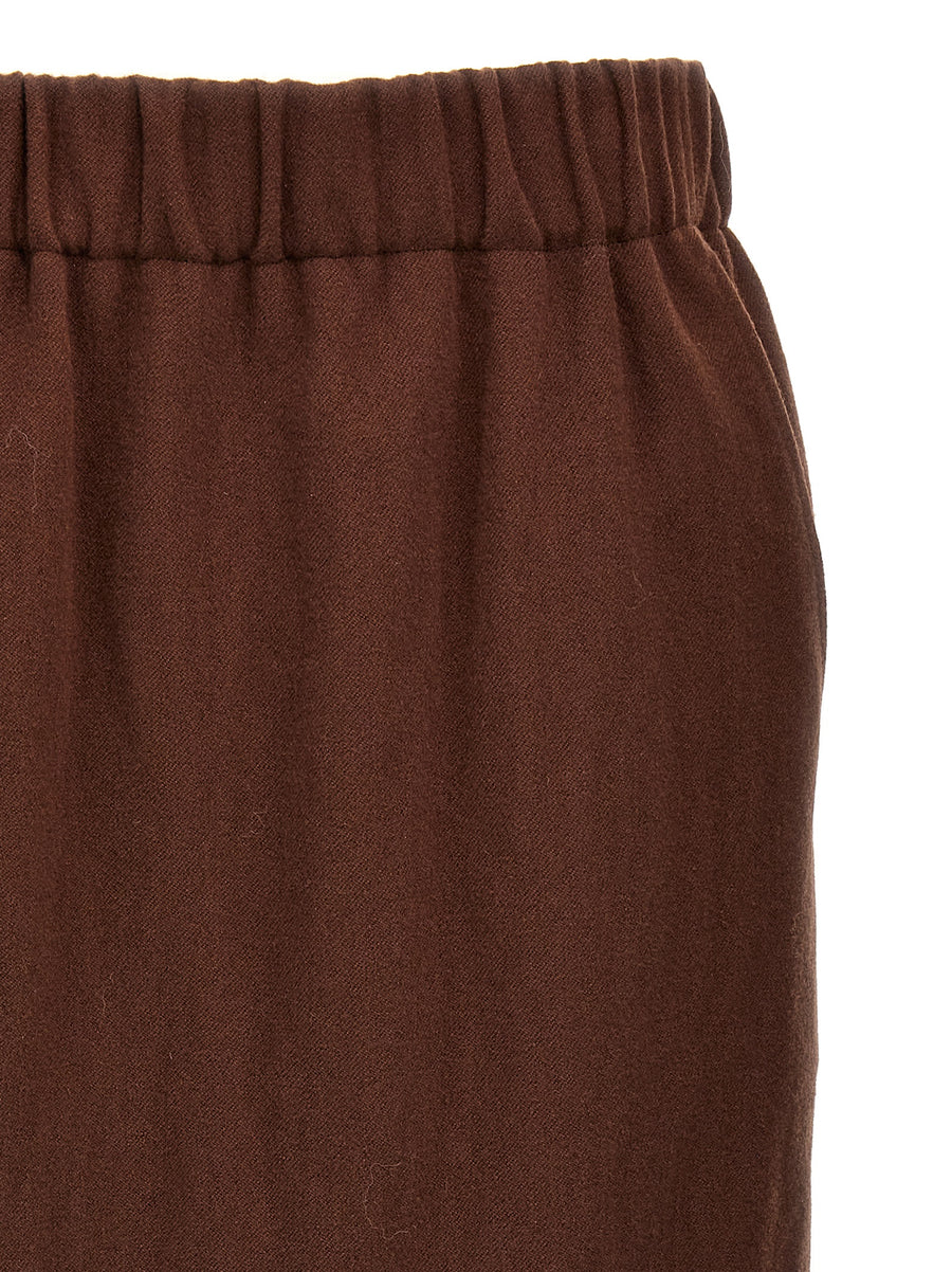 Dries Van Noten Safya Wool Skirt With Elastic Waistband Pockets Back Split For Women Day To Night