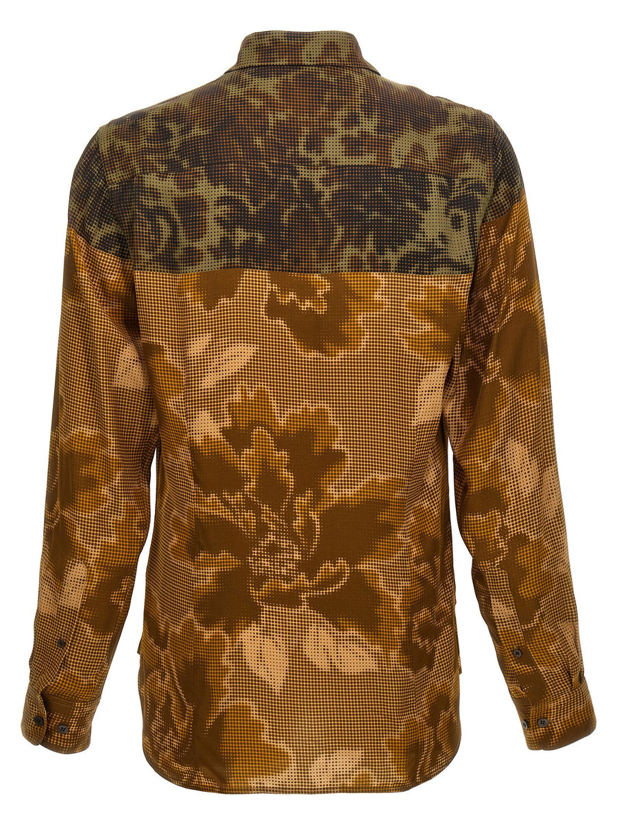 Dries Van Noten Carvies 9080 Shirt Allover Multicolor Print For Men Premium Viscose Drape