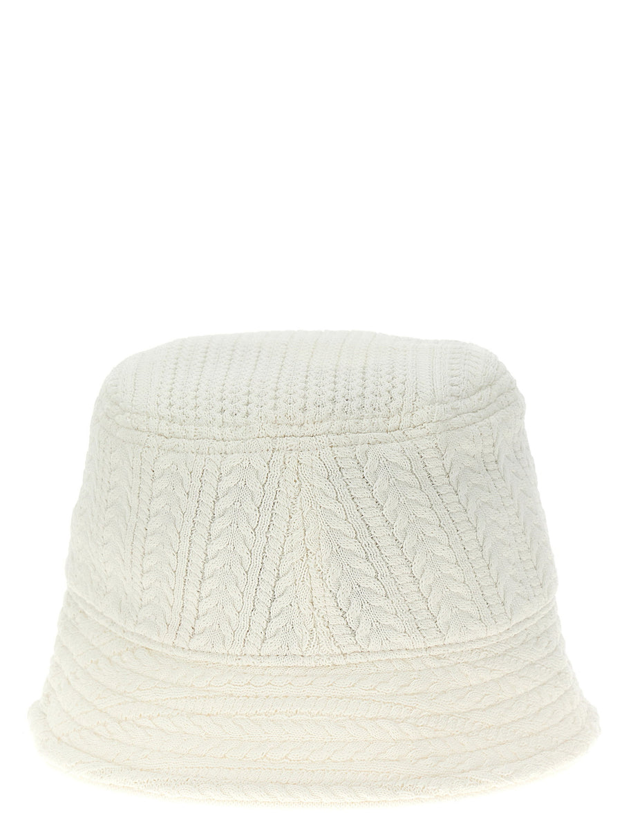 Jacquemus Le Bob Belo Bucket Hat White Braided Silhouette For Women Luxury Sun Accessory