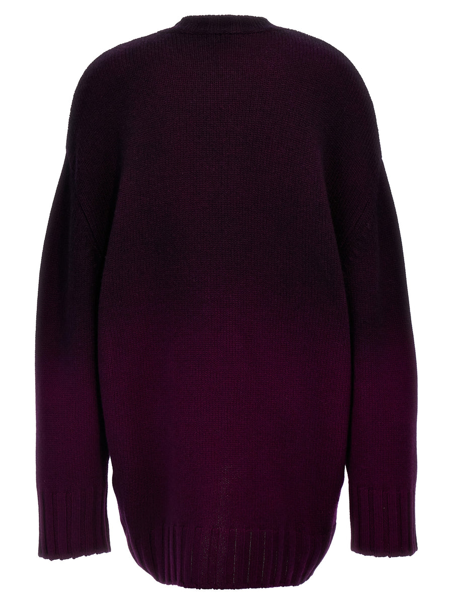 The Attico Oversized Knit Dress For Women Luxurious Wool Cashmere Blend Front Logo Embroidery Purple