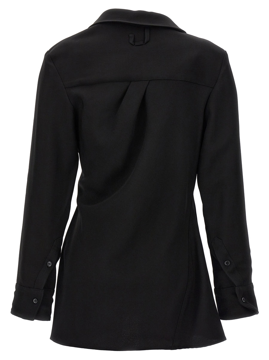 Jacquemus La Chemise Pablo Shirt For Women Asymmetric Black Viscose Blend Luxe Top With Button Closure