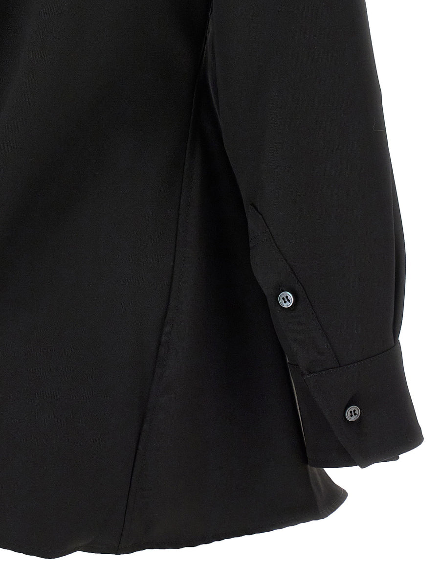 Jacquemus La Chemise Pablo Shirt For Women Black Virgin Wool With Asymmetric Button Closure