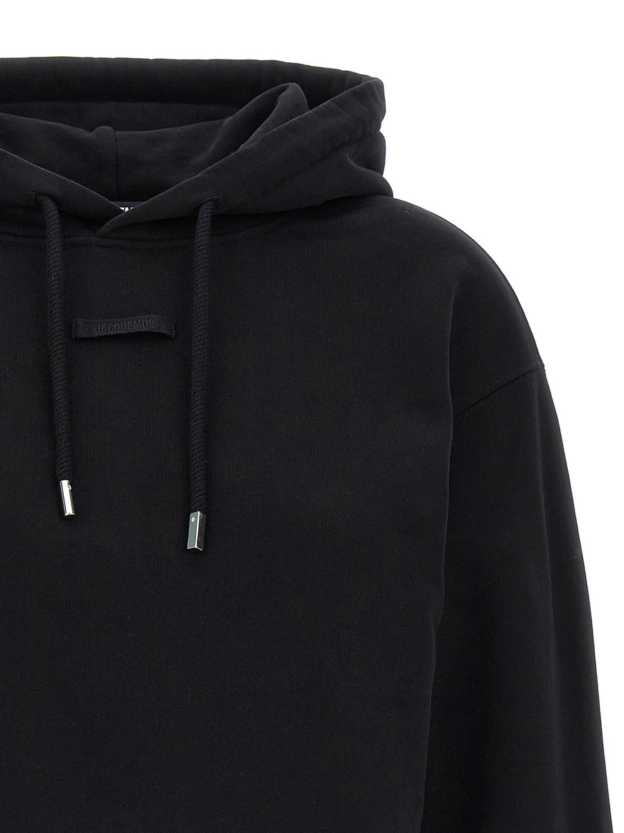 Jacquemus Le Hoodie Grosgrain Cropped Cotton Hoodie For Women Luxe Casual Streetwear