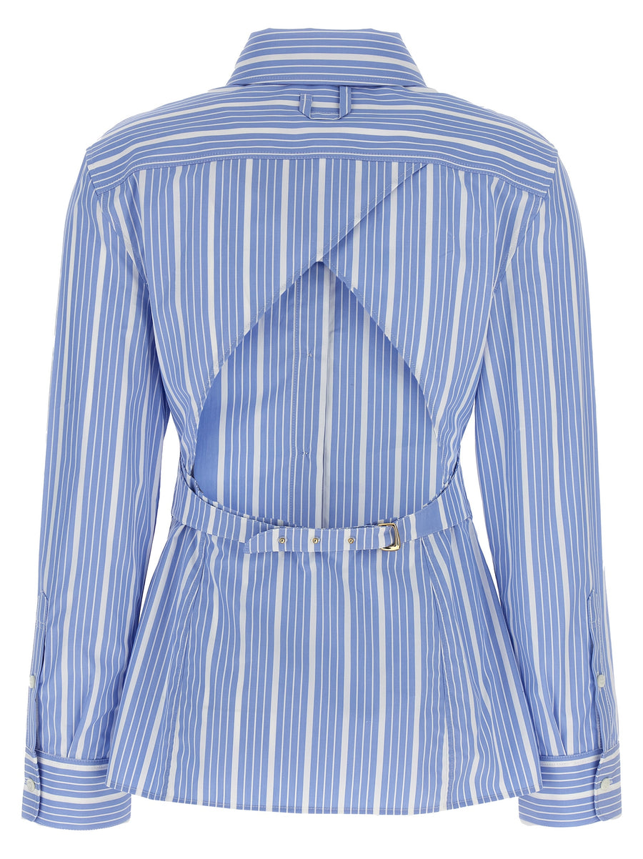Jacquemus Costume Shirt For Women, Premium Cotton Poplin, Back Cutout With Adjustable Strap, Jacquard Logo