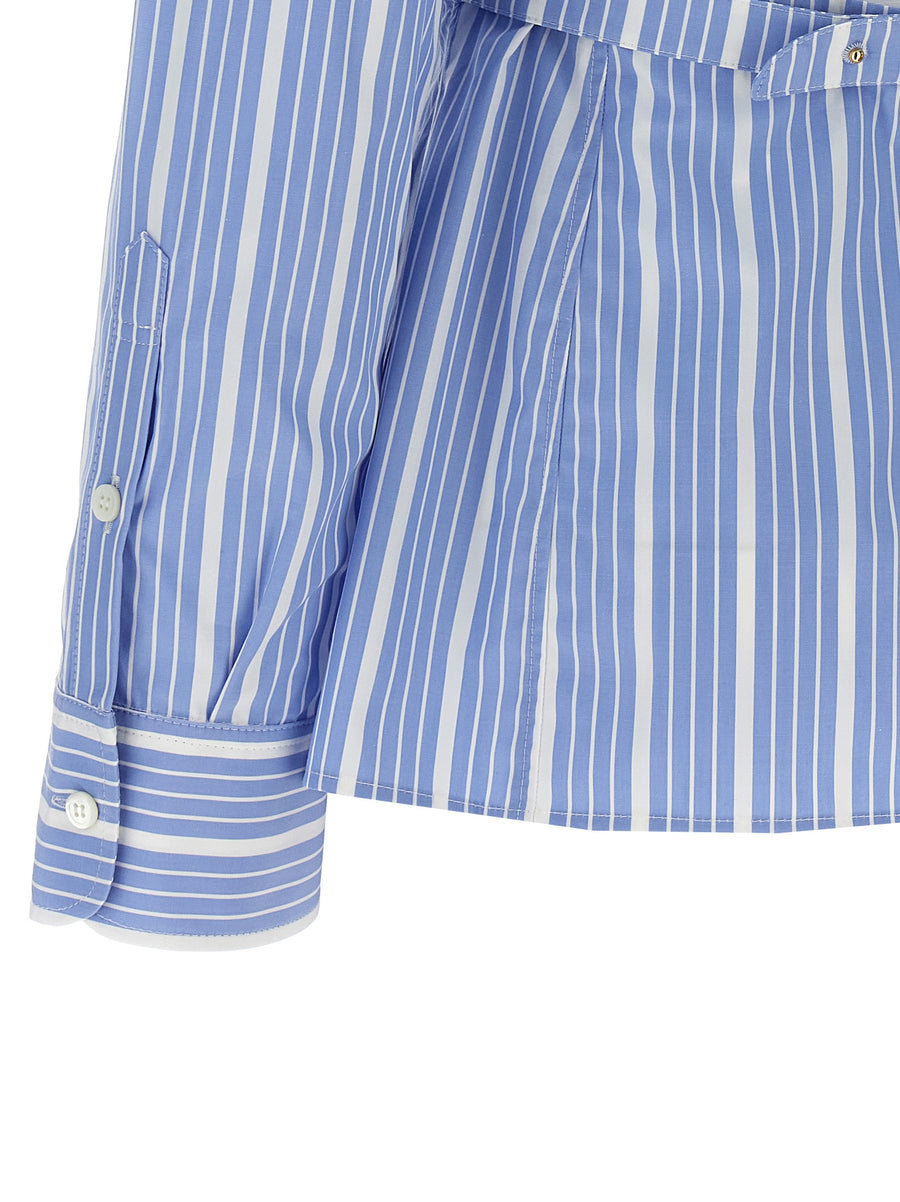 Jacquemus Costume Shirt For Women, Premium Cotton Poplin, Back Cutout With Adjustable Strap, Jacquard Logo