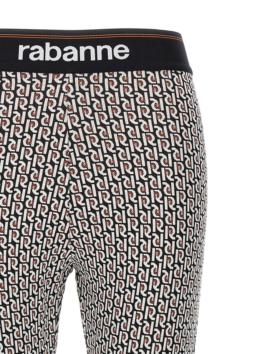 Paco Rabanne Monogram Leggings for Women Couture Inspired Allover Monogram Print Stretch Comfort True to Size