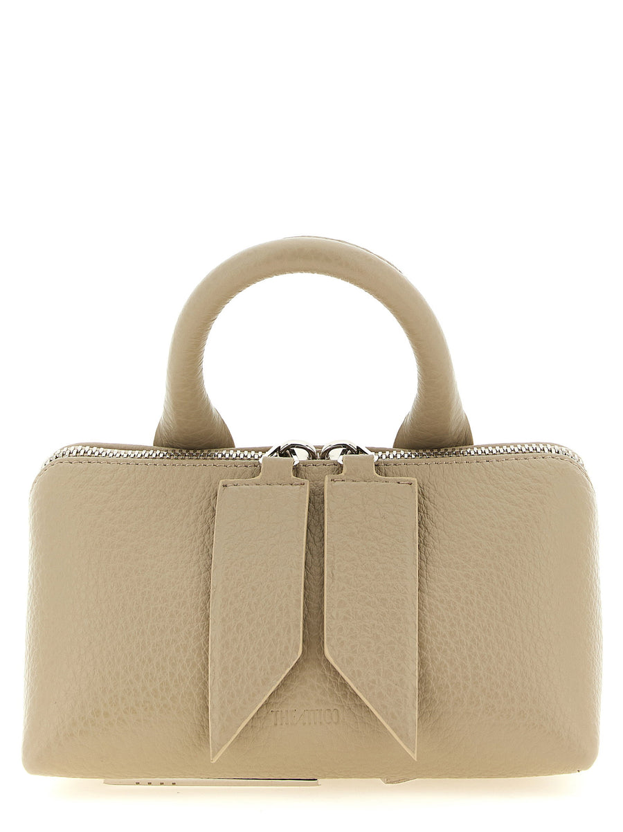 The Attico Friday Mini Handbag Beige Bos Taurus Leather With Double Zip