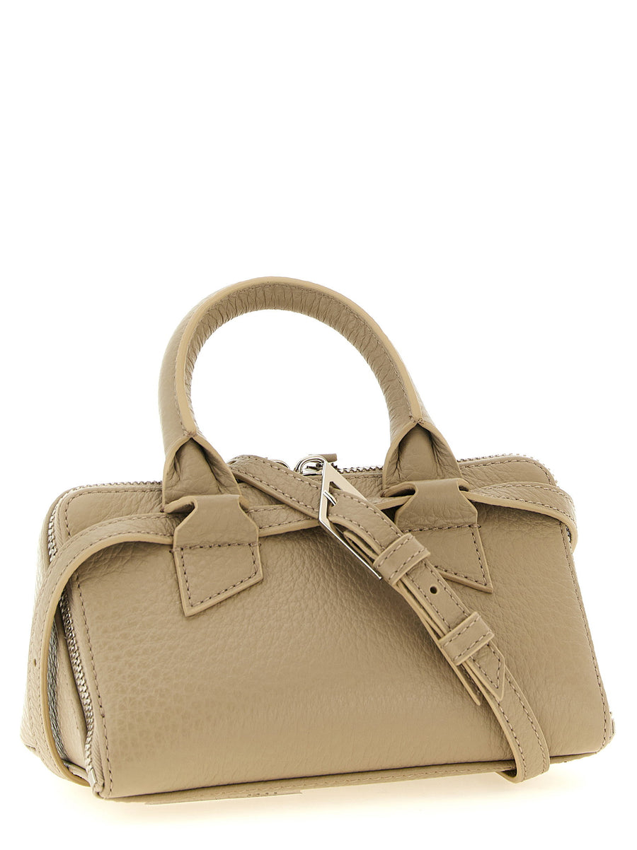 The Attico Friday Mini Handbag Beige Bos Taurus Leather With Double Zip