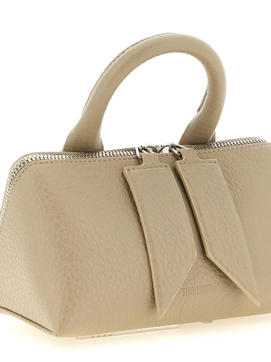 The Attico Friday Mini Handbag Beige Bos Taurus Leather With Double Zip