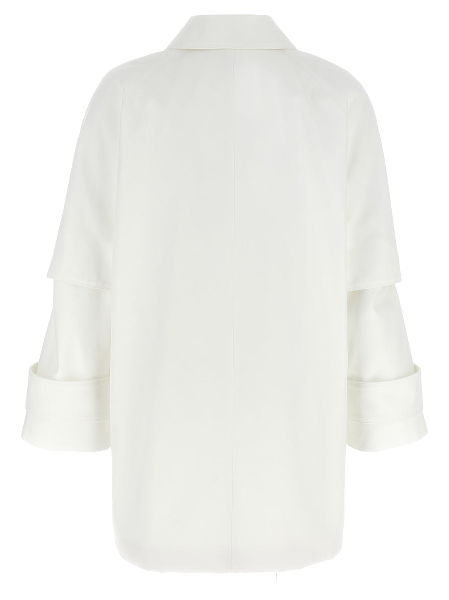 Max Mara Baba Trench Coat White Waterproof Cotton Gabardine For Women Short Modern Wardrobe Essential