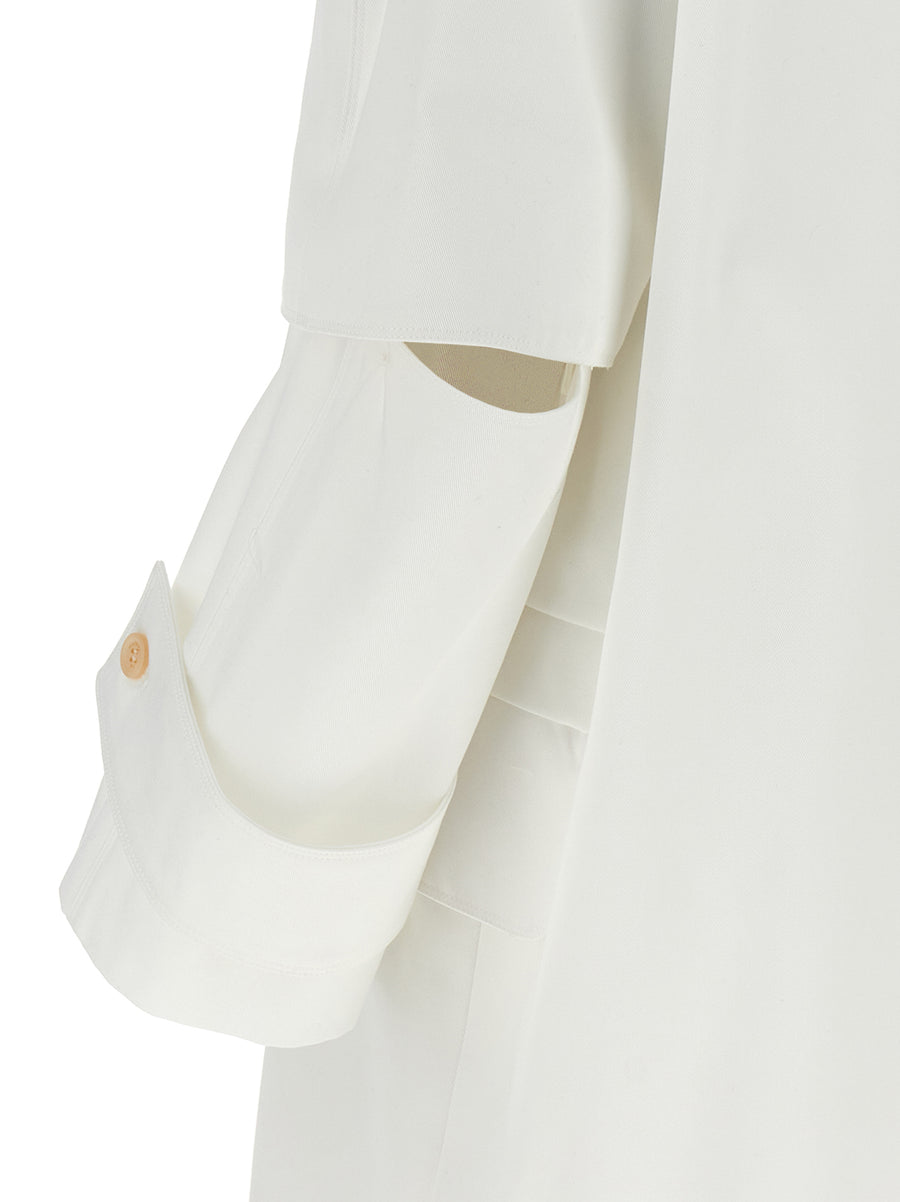 Max Mara Baba Trench Coat White Waterproof Cotton Gabardine For Women Short Modern Wardrobe Essential