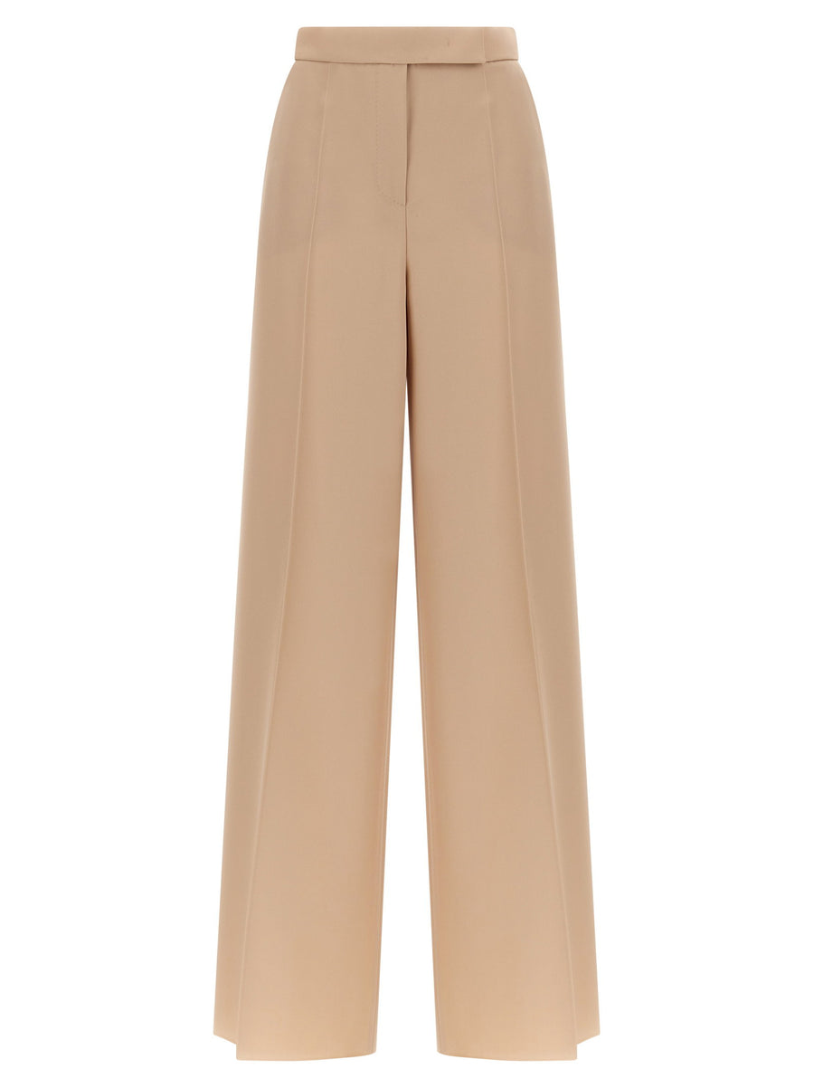 Max Mara Ninfa Pants High Waist Wide Leg Luxurious Virgin Wool Gabardine Office Trousers For Women