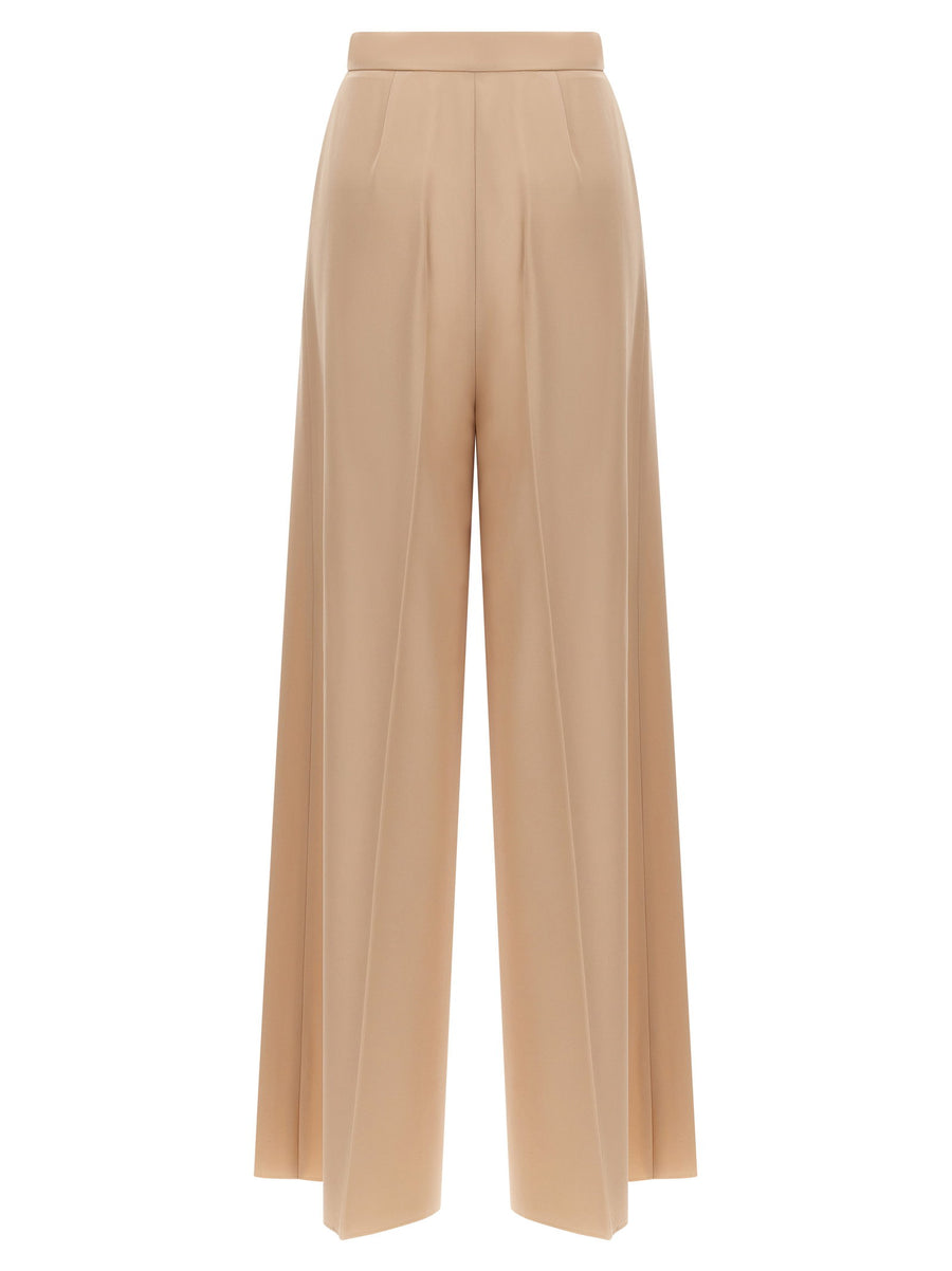 Max Mara Ninfa Pants High Waist Wide Leg Luxurious Virgin Wool Gabardine Office Trousers For Women