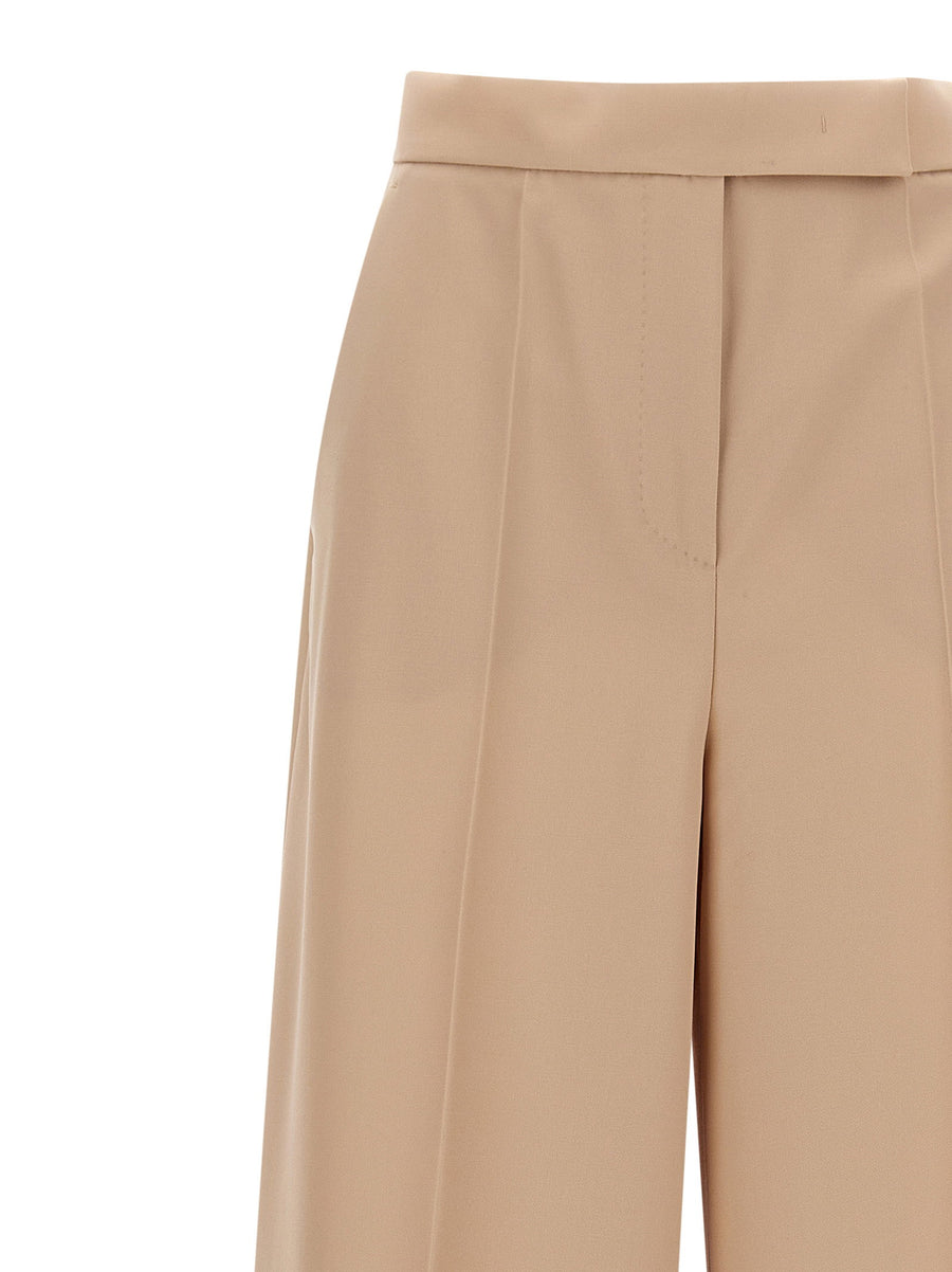 Max Mara Ninfa Pants High Waist Wide Leg Luxurious Virgin Wool Gabardine Office Trousers For Women