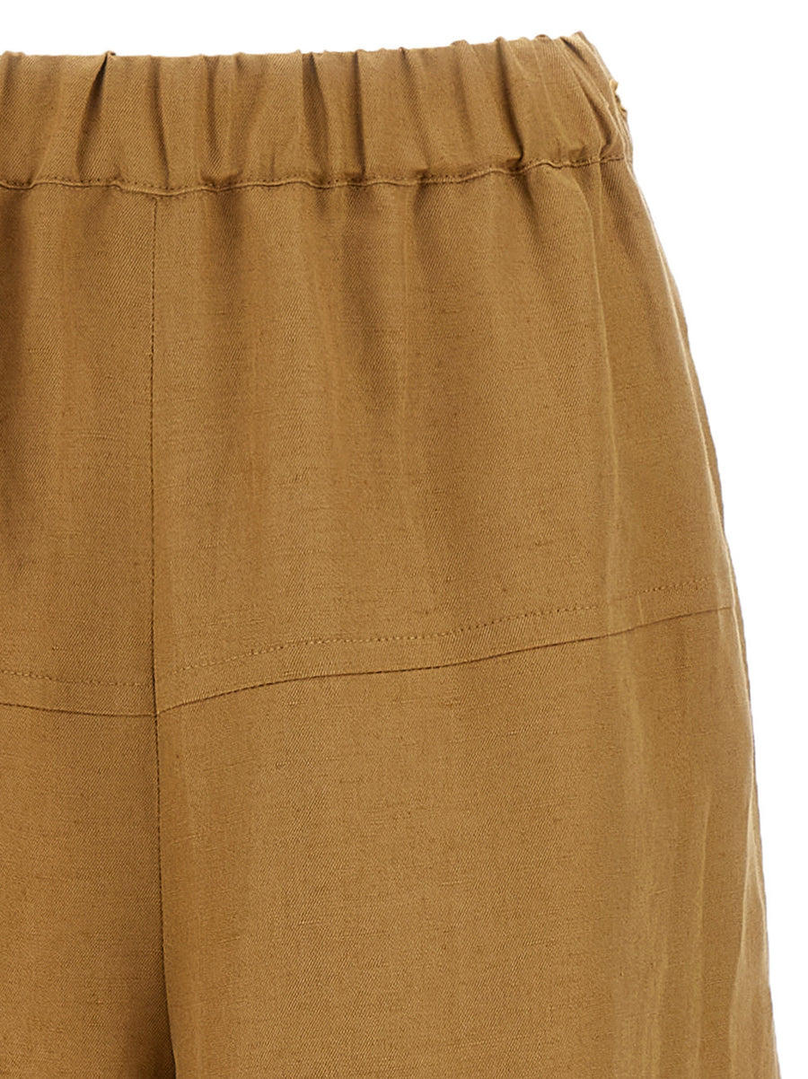 Max Mara Onore Pants Luxurious High Waist Linen Silk Blend Elastic Waistband For Women Everyday Luxury