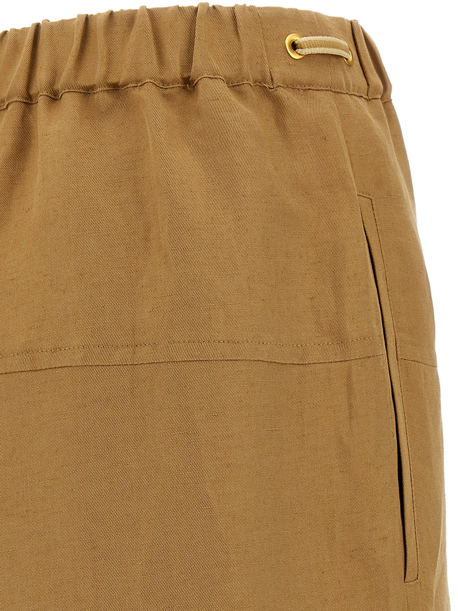 Max Mara Onore Pants Luxurious High Waist Linen Silk Blend Elastic Waistband For Women Everyday Luxury