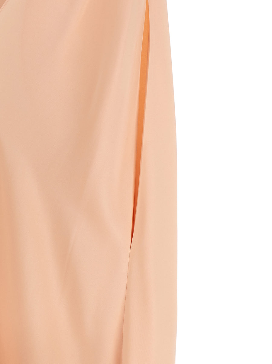 Max Mara Managua Silk Cape Dress For Women Pink Midi Sheath With Luxe Draping And Statement Cape