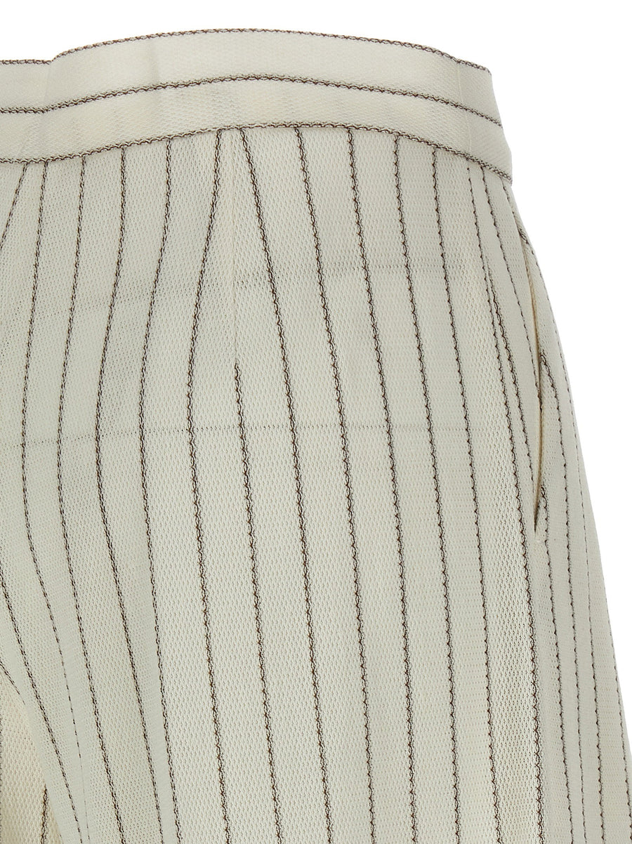 Max Mara Clarion White Cotton Linen Wide Leg Pants For Women Luxe Office Ready Smart Casual