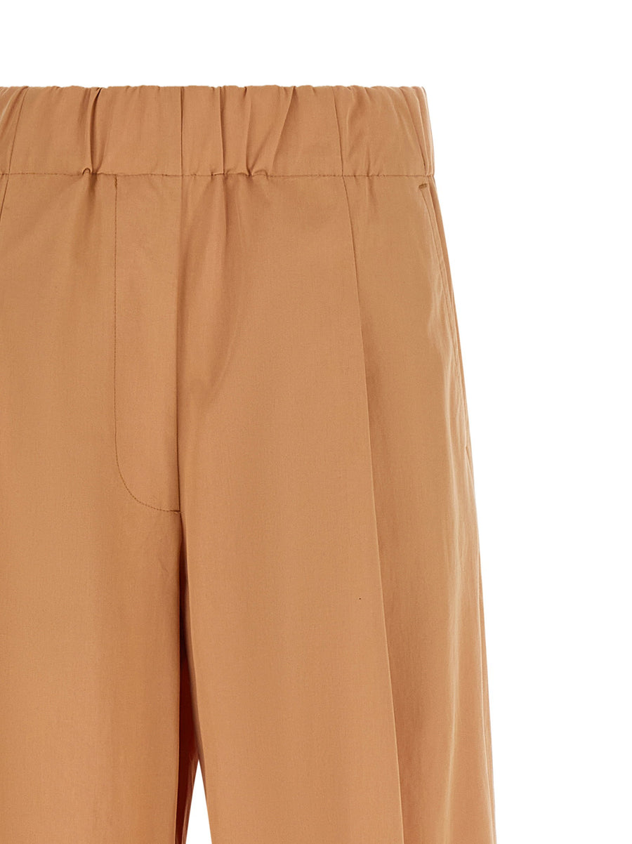 Dries Van Noten Pila Pants Luxurious Pink 100% Cotton High Waist Wide Leg Trousers For Women
