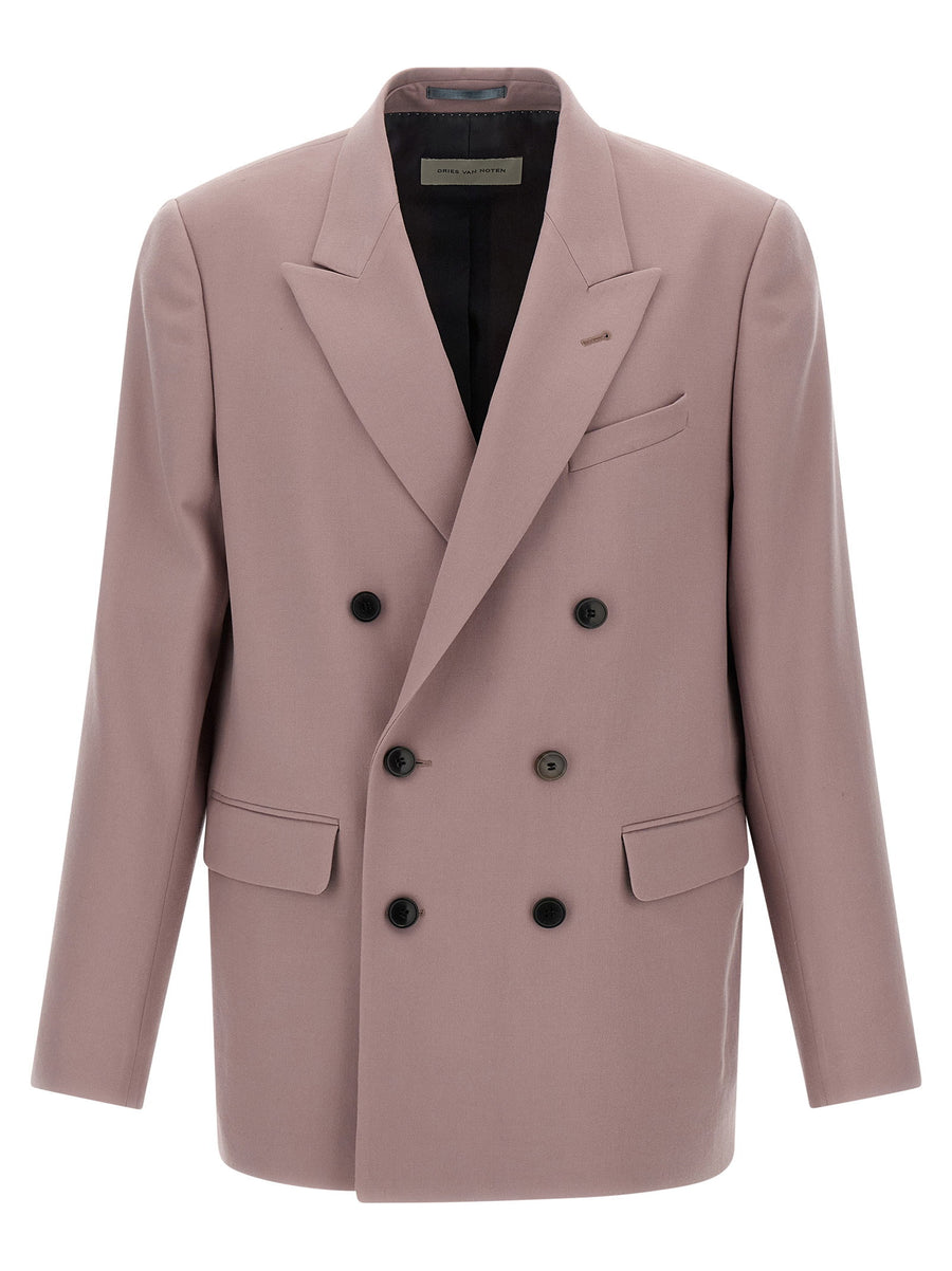 Dries Van Noten Buforden Blazer Purple Wool Double Breasted Designed For Elegant Women Professionals