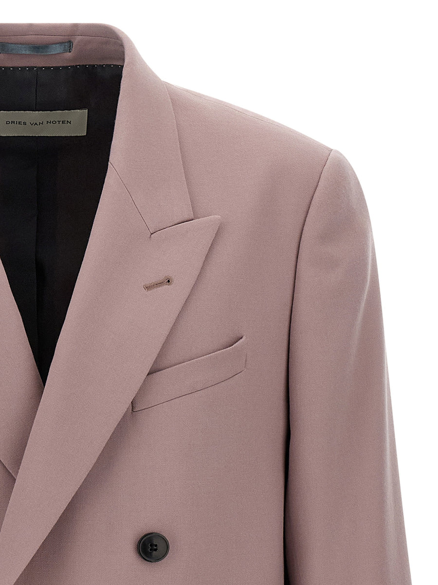 Dries Van Noten Buforden Blazer Purple Wool Double Breasted Designed For Elegant Women Professionals