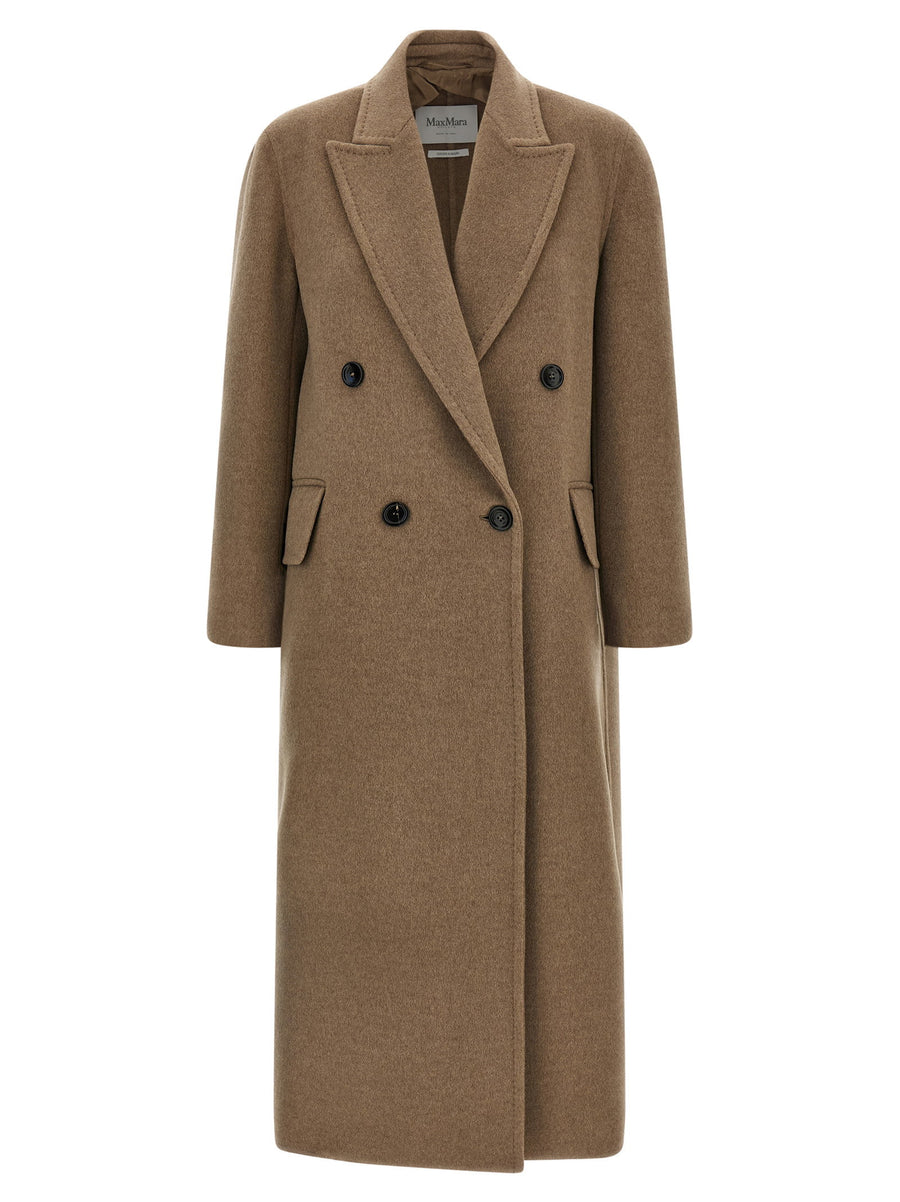 Max Mara Armonia1234 Beige Cashmere Long Coat Double Breasted For Women