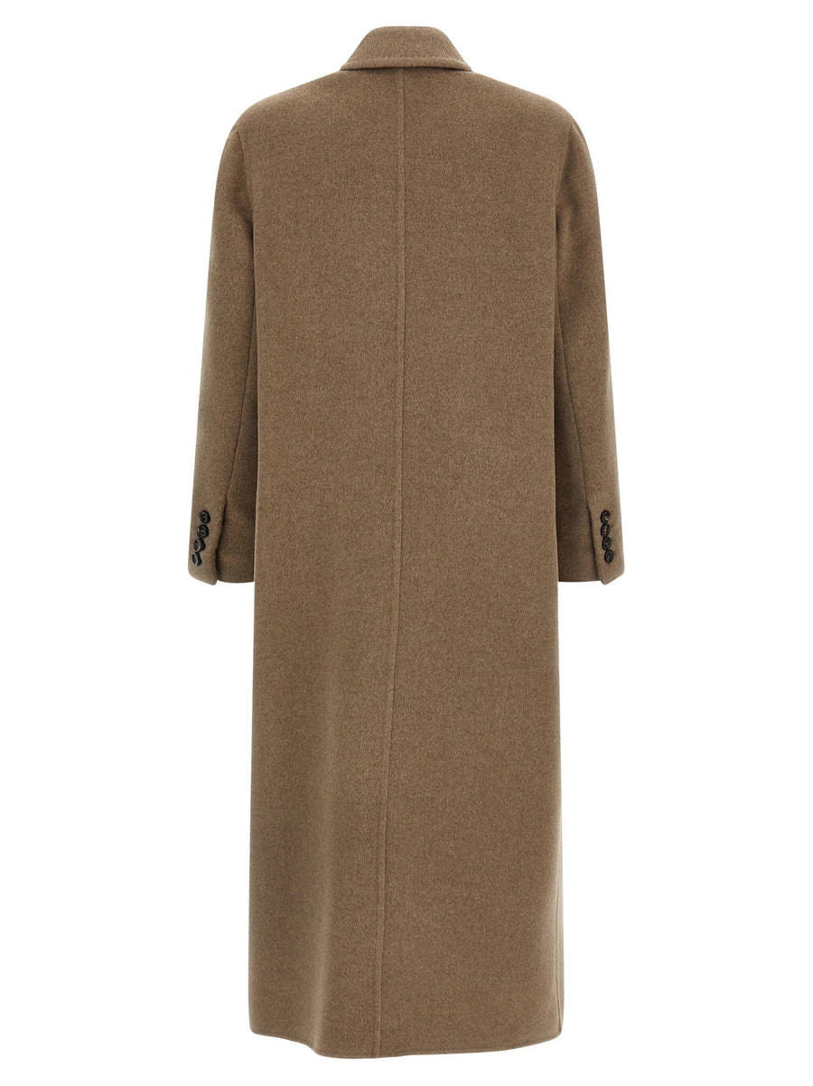 Max Mara Armonia1234 Beige Cashmere Long Coat Double Breasted For Women