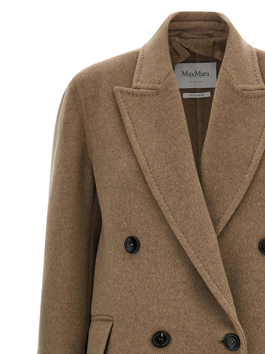Max Mara Armonia1234 Beige Cashmere Long Coat Double Breasted For Women