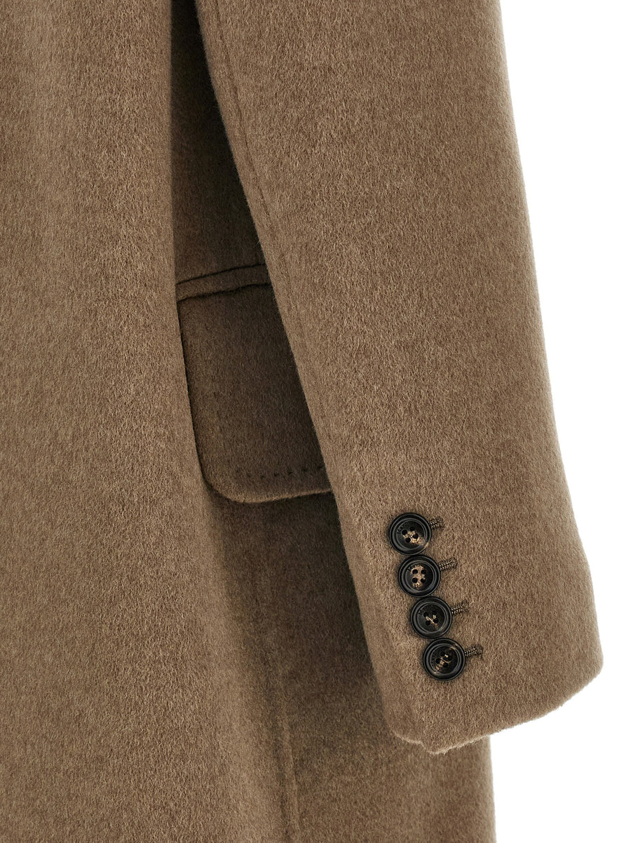 Max Mara Armonia1234 Beige Cashmere Long Coat Double Breasted For Women