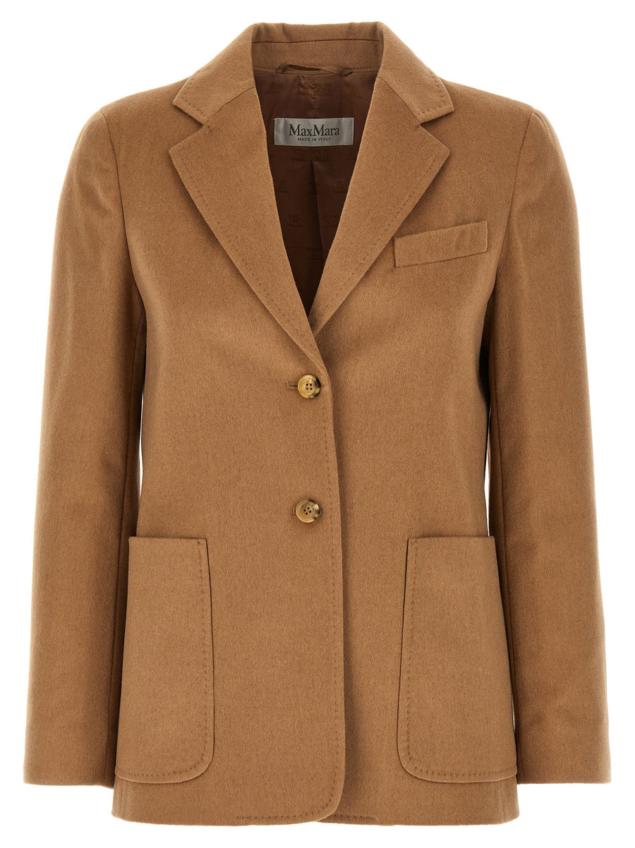 Max Mara Belluno Camel Wool Blazer For Women Beige SingleBreasted Luxe Tailoring
