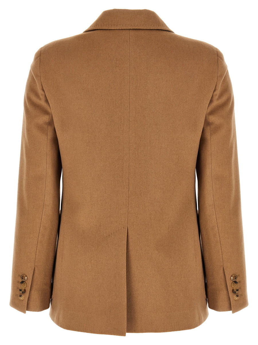 Max Mara Belluno Camel Wool Blazer For Women Beige SingleBreasted Luxe Tailoring