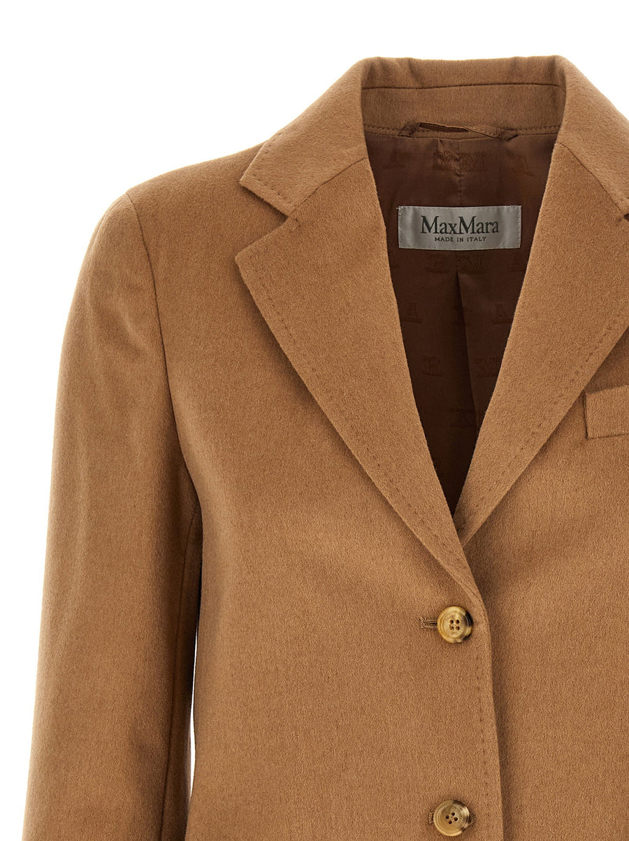 Max Mara Belluno Camel Wool Blazer For Women Beige SingleBreasted Luxe Tailoring