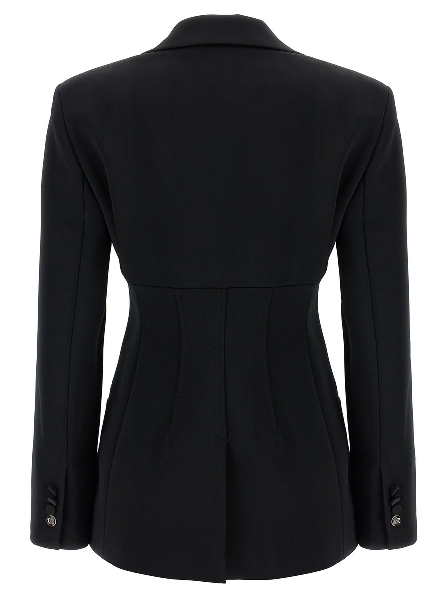 Max Mara Oreste Blazer For Women Satin Detailing Stretch Viscose Blend Versatile Elegant Workwear