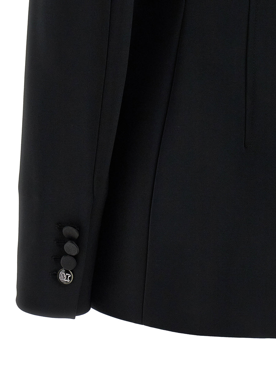 Max Mara Oreste Blazer For Women Satin Detailing Stretch Viscose Blend Versatile Elegant Workwear