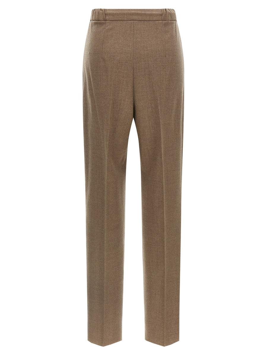 Max Mara Gatti Cashmere Pants for Women Luxurious Straight Leg Trousers with Elastic Waist