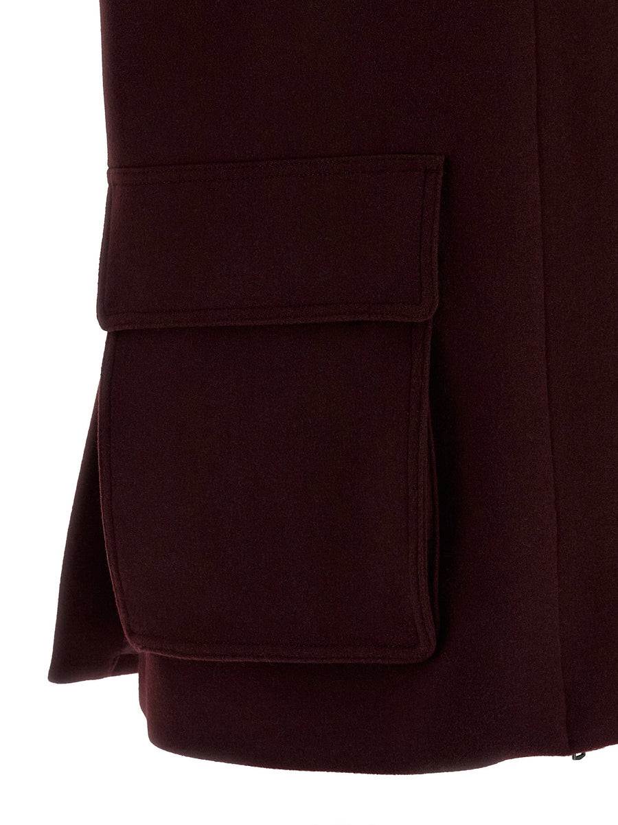 Max Mara Aeroso1234 Vest for Women Luxurious Double Wool Blend Warmth and Sleek Silhouette in Bordeaux