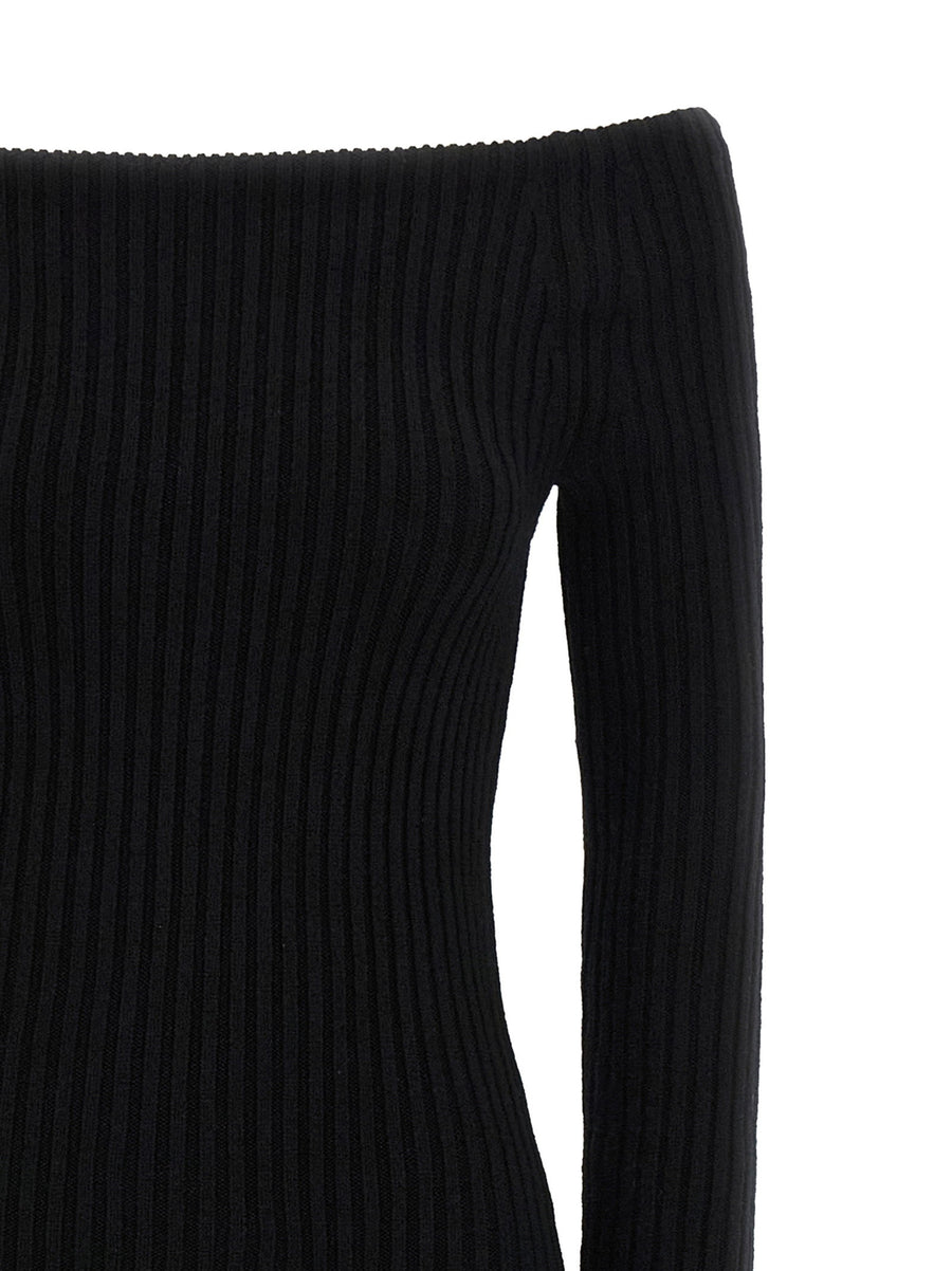 Max Mara Arnes1234 Cashmere Knit Dress Off Shoulder Elegance for Evening and Daywear